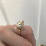 Love birds golden South Sea Pearl ring from Rio Pearl in Hong Kong