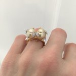 Love birds golden South Sea Pearl ring from Rio Pearl in Hong Kong