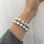 Two baroque white South Sea stretch bracelets from Kojima Pearl Company.