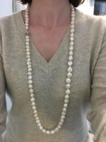 39 rope of cream rosebud pearls from Kojima Pearl Company