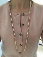 36 metallic freshwater pearl rope from Pearl Paradise worn long