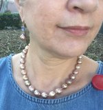 Chinese ripples (necklace) and Kasumi pearls - pink