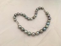 fancy colored Tahitian bracelets together as a necklace Kojima Pearls