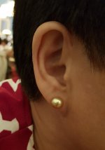 9mm 24k round gssp studs. jewelry shop in Marina Bay Sands