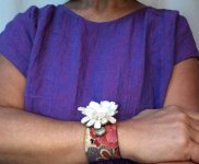 flower brooches from Kojima wrist