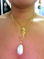 seahorse pendant so layered that with my fireball pendant