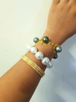 WSS stretch bracelet stacked with Tahiti