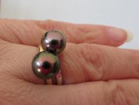 Tahitian pearl peacock rings