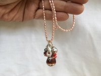 peach pearl chain with Kojima sea of cortez charm