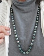 35 inch Tahitian circle pearls with the aqua overtones