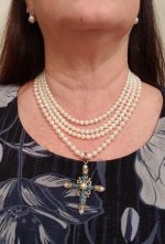 triple strand of freshwater pearls