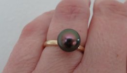 kamoka tahitian pearl ring on hand