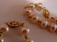 pearl necklace bracelet gold beads set clasps.jpg