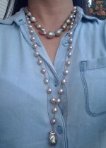  freshwater pearl necklaces, all bought as loose pearls and made by me