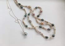 Tahitian drop pendant and pearl medley strand from Kojima