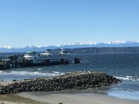 walking along the waterfront enjoying the scenery and beautiful weather