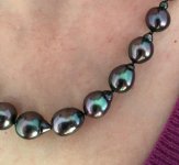 High luster colorful Tahitian pearl necklace