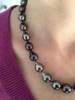 Exotic color Tahitian pearl strand