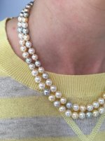 Pearl Paradise double strand of multicolor Vietnamese akoya