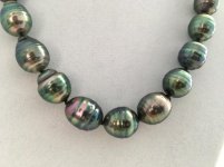 colorful ringed tahitian pearl strand