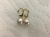 Freshwater metallic drop pearl earrings from Pearl Paradise