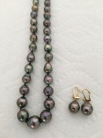 peacock baroque tahitian strand matching circled earring set from Pearl Paradise