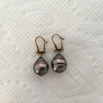 pearl paradise 11 to 12 mm Tahitian drop circled earrings