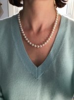  The strand is 18 and the pearls in it are 7-7.5mm