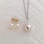 drop pendant and 7.5 mm studs from Pearl Paradise