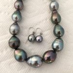 Tahitians from Golay and the dangles are roughly 10mm Tahitian drops from Pearl Paradise