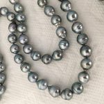 baroque tahitian pearl rope - 8-11mm silver/blue baroque Tahitians