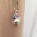 fireball pearl pendant with metallic luster