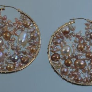 Sarah's Kasumi pearl hoops by Judi McCormick