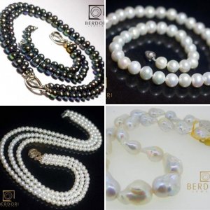 BERDORI: Freshwater pearls (silver clasps) Few samples.