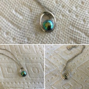 Blue pearl pendant