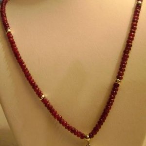 Rubies & South Seas pearl with gold beads