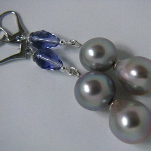 8.5-9.8mm Cortez pearls / tanzanite