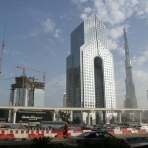 Dusit Hotel in Dubai with the Burj Dubai in the background