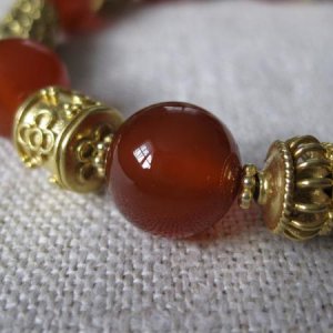 Carnelian and vermeil gold