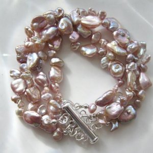 Lavender 4-strand keishi bracelet.