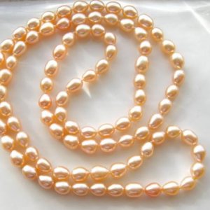 PP Beaders Special 36" peach 6.5-7.5mm FW necklace (for my 96 year old grandma)