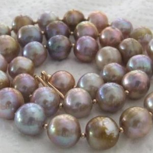 Large Golden Pond Slime Lavender Purples Freshwater Pearls. You might think I like golden purple pearls :o)