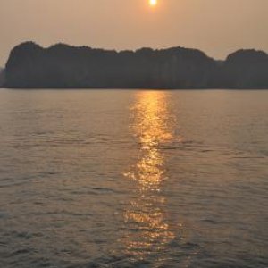 Sunset on Ha Long Bay