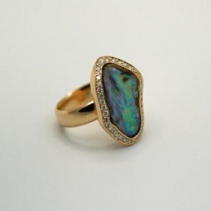 abalone pearl ring