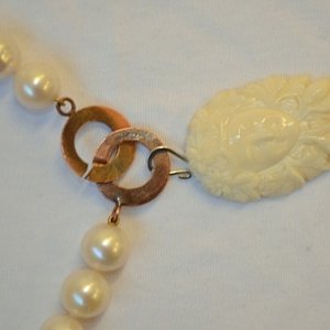 FW klonks with copper clasp (Etsy) and enhancer - handcut buffalo bone from Augustus Collection