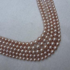 4.5- 9mm AAA purple color round pearl strand