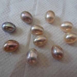 9-10mm metallic rice loose pearls