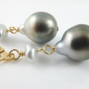 Tahitian and south sea keshi pearl earrings