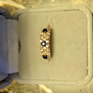 14K Vintage Exquisite Diamond and Sapphire Band