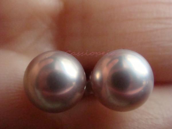 Exotic Metallic FW Pearls from PP (6.5-7mm)  silver with lavender/pink overtones